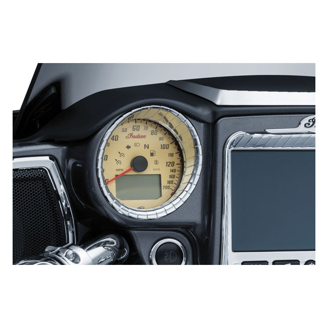 Kuryakyn Aztec Gauge Cluster Accents – 2017–2020 Indian Chieftains; Roadmasters
