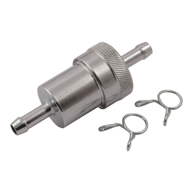 MCS Chrome Aluminum Fuel Filter, 5/16"