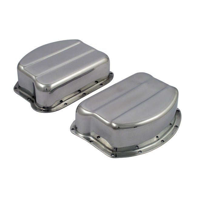 Paughco Rocker Covers. OEM Style Aluminum. Polished – 1948–1965 Panhead