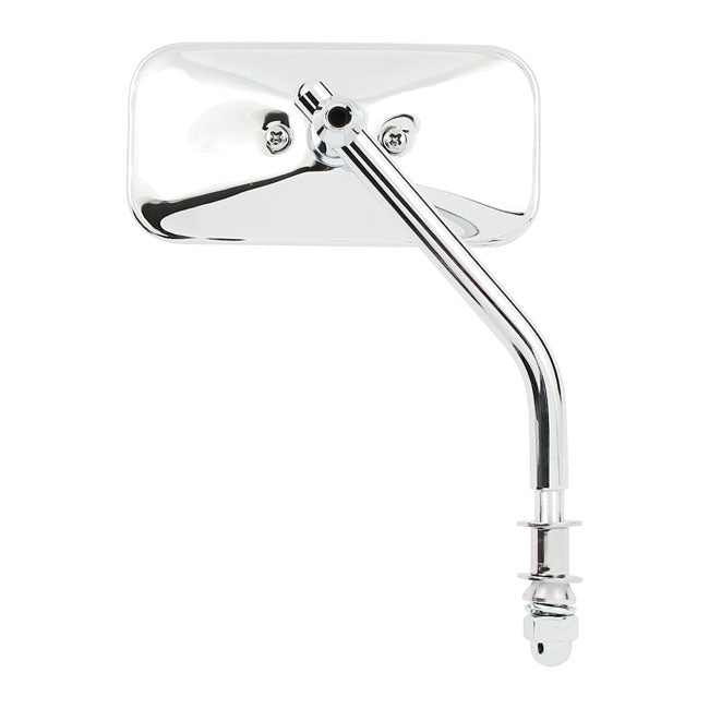 MCS Small Rectangular Mirror. Short Stem, Chrome – 65-UP H-D