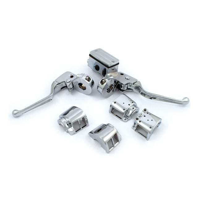 MCS Chrome H.Bar Control Kit, 3/4" Bore – 1982–1983 Dual Disc Models; Fits All…
