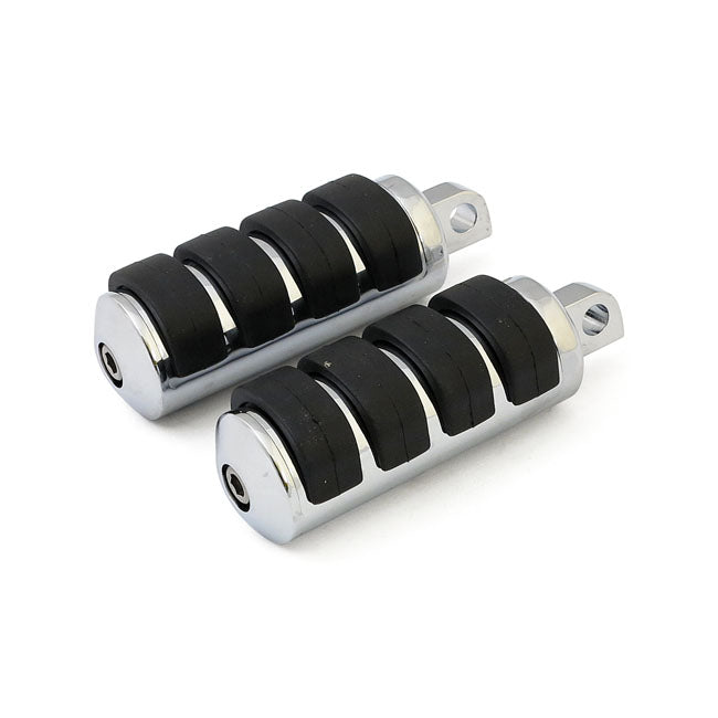MCS Comfort Foot Pegs. Large Diameter. Chrome – All Traditional H-D Male Mount
