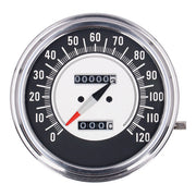 MCS FL Speedometer, ''68-72 Face'', Black/Silver. 2:1 Mph