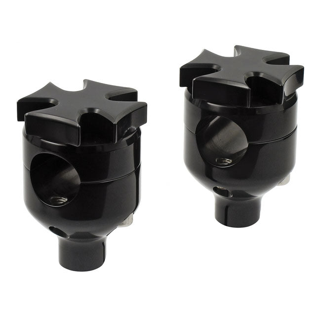 MCS Flat Maltese Riser, 2" Black – 1973–2002 Big Twin; Twin Cam B; XL…