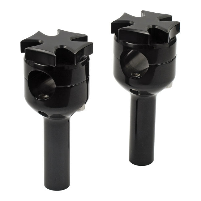 MCS Maltese Riser Set. 4" Rise. Black – 1973–2002 Big Twin; Twin Cam B; XL…