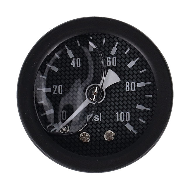 Marshall Oil Pressure Gauge, 0-100 PSI. Black Housing