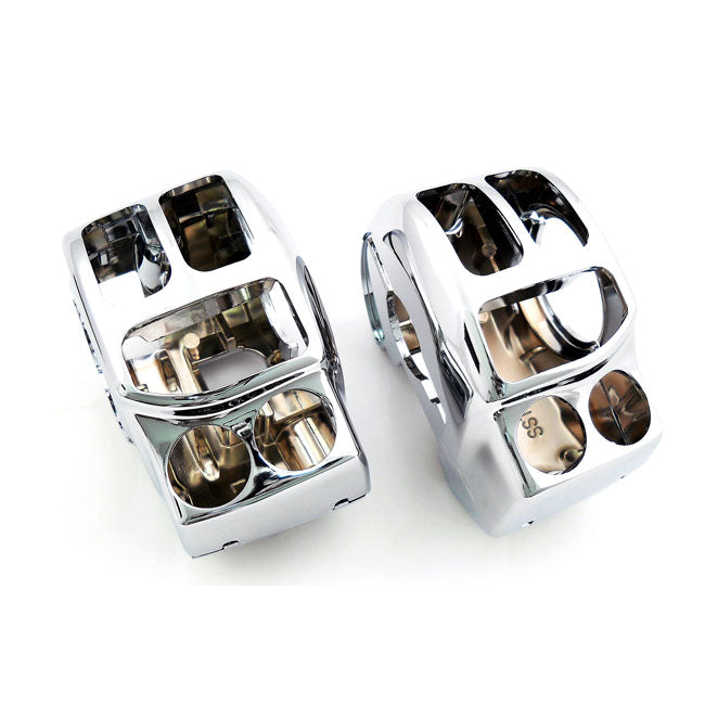 MCS Switch Housing Set. Chrome – 2014–2023 FLT/Touring; 2014–2023 Trikes