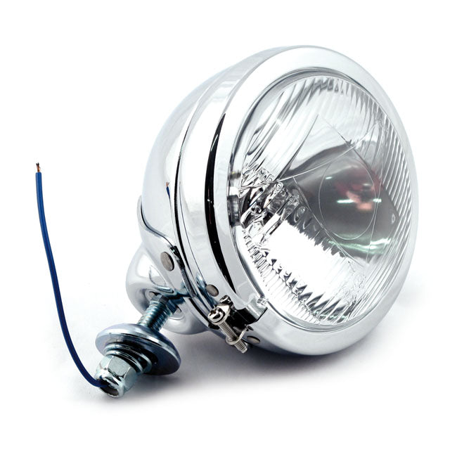 MCS FL Style Spotlamp, 4-1/2". Chrome, Ribbed/Clear Lens