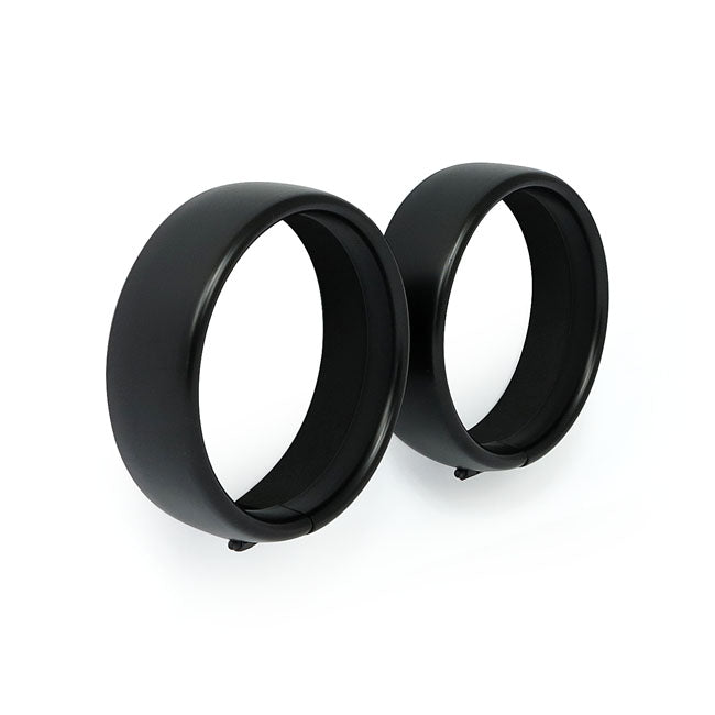 MCS Recessed Trim Rings. 4.5" Spotlamp. Satin Lack – 1962–2025 H-D with Passing Lamp Kit