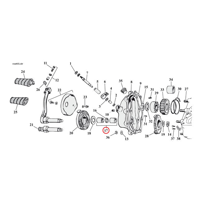 Jims Kickstart Shaft Bushing and O-ring Kit. +.005" OD – L1937–1986 4-Speed Big Twin with…