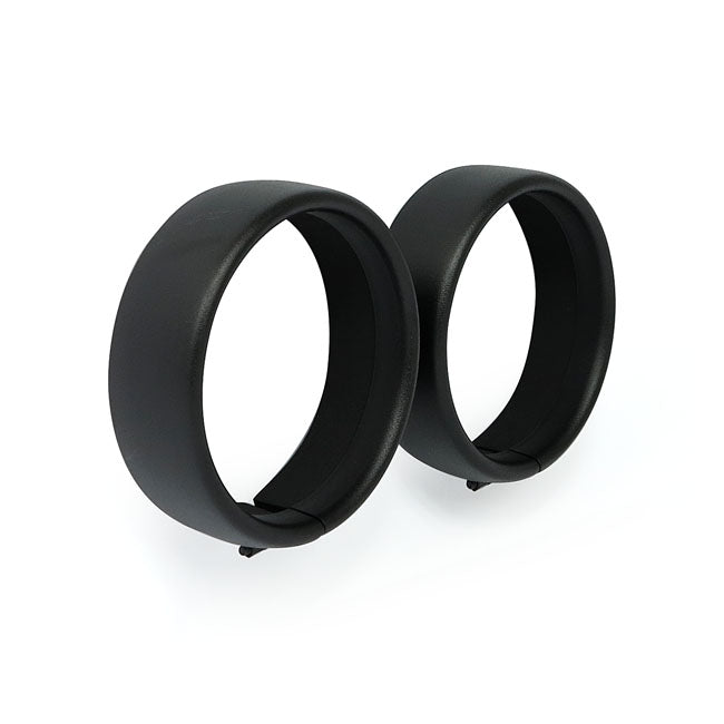 MCS Recessed Trim Rings. 4.5" Spotlamp. Black Wrinkle – 1962–2025 H-D with Passing Lamp Kit