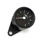 MCS Mini Tachometer, Electronic. 8000 RPM. Black – 12V H-D