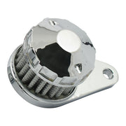 MCS Crankcase Breather Filter, Cone Top. Chrome