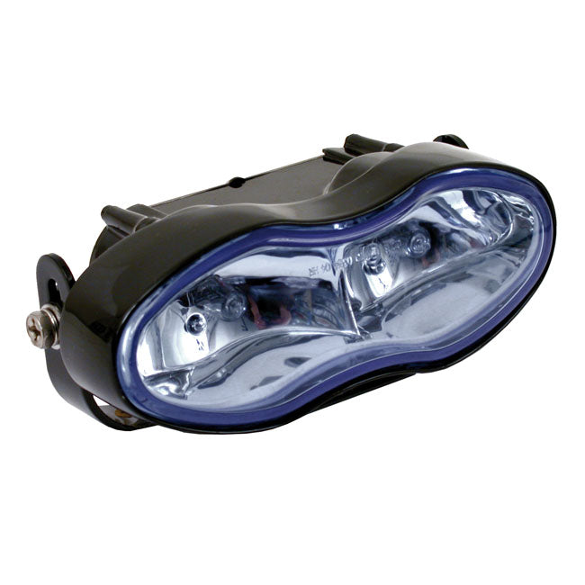 Motorcycle Storehouse Oval Double Headlamp, No Housing. Blue
