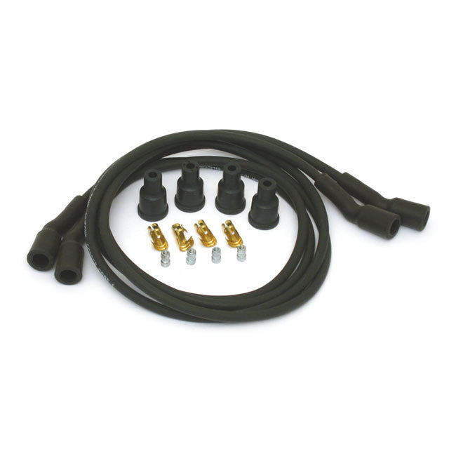 Dynatek 7mm Spark Plug Wire Set. Black – Universal with Pre-1999 Style Coil
