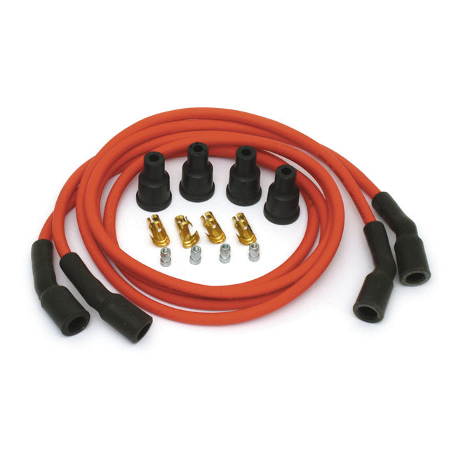 Dynatek 7mm Spark Plug Wire Set. Red – Universal for Pre-1999 Style Coil