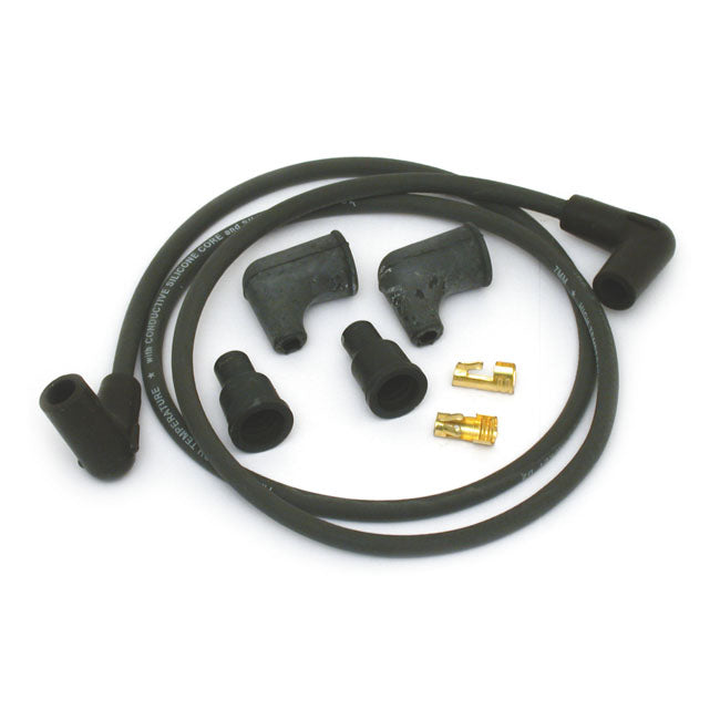 Dynatek Univ. 7mm Spark Plug Wire Set, 90° Plug Boot. Black – Universal for Pre-1999 Style Coil