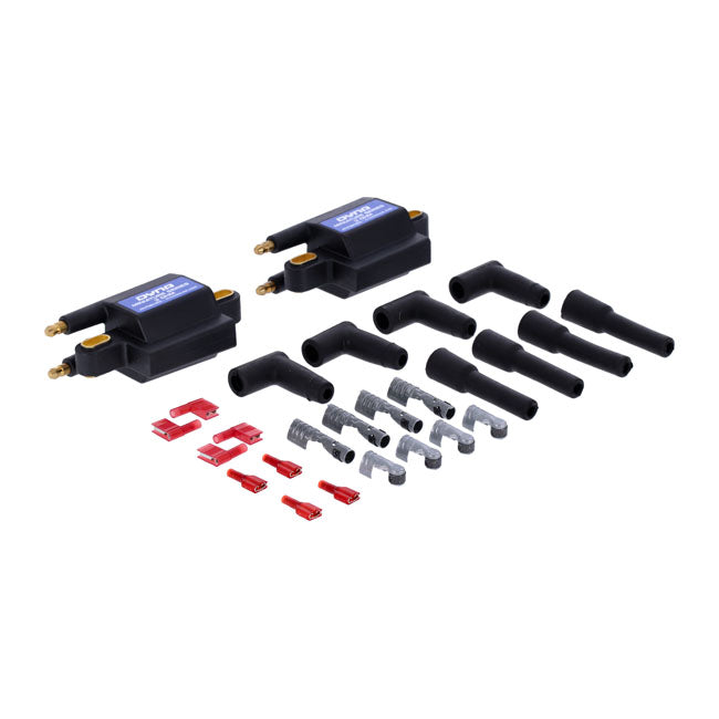 Dynatek Dyna Miniature Coil Set. Dual Tower, 12V, 3 Ohm – 1965–1999 Big Twin; 1965–2003 XL…
