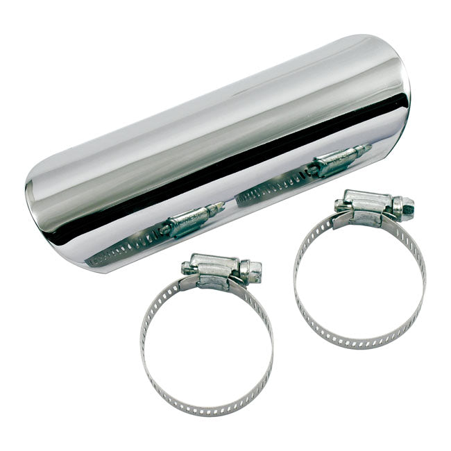Paughco Straight Heatshield / Boot Guard. 6". Chrome – 1-3/4" Exhaust Pipes