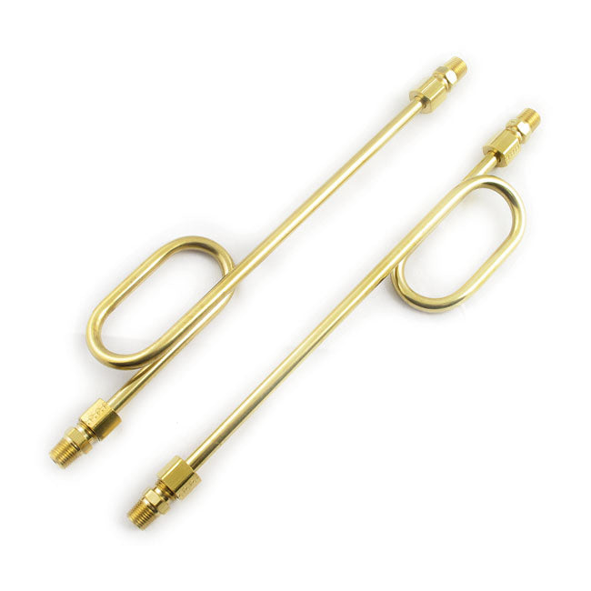 Paughco ''Old STF'' Dual Rocker Box Oil Lines. Brass – 1957–1985 XL Sportster
