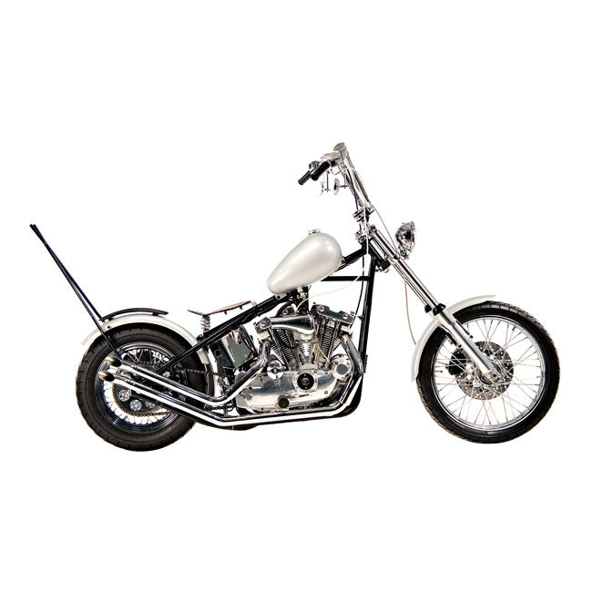 Paughco Upswept Drag Pipes. Gooseneck. Chrome – 1957–1985 XL Sportster with Rigid Frame