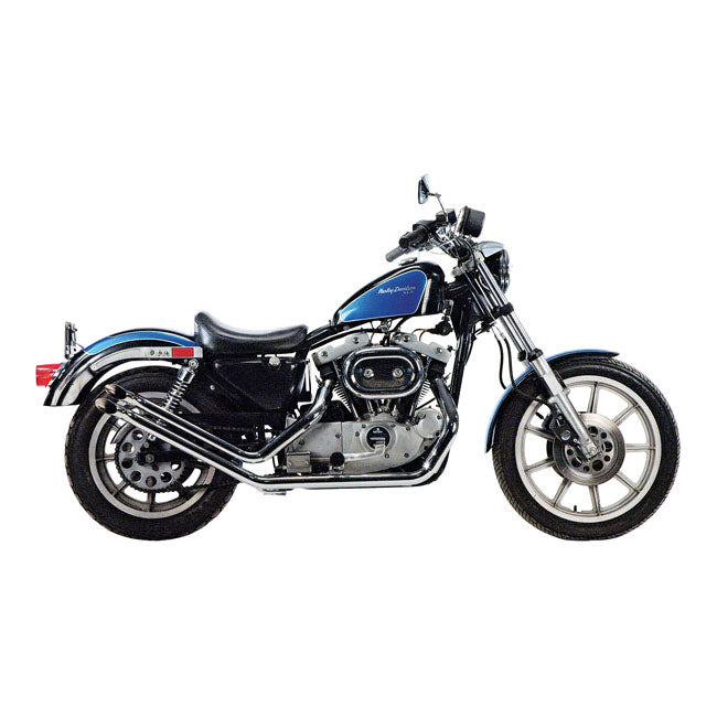 Paughco Upswept Drag Pipes. Gooseneck. Chrome – 1980–1985 XL Sportster