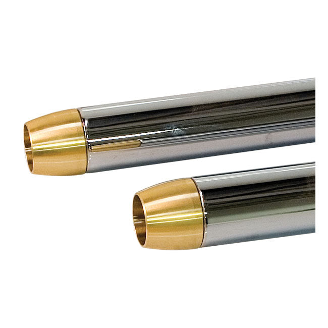 Paughco, Brass Exhaust Tip Set. 1-3/4". Tapered for 1-3/4" Exhaust Pipes
