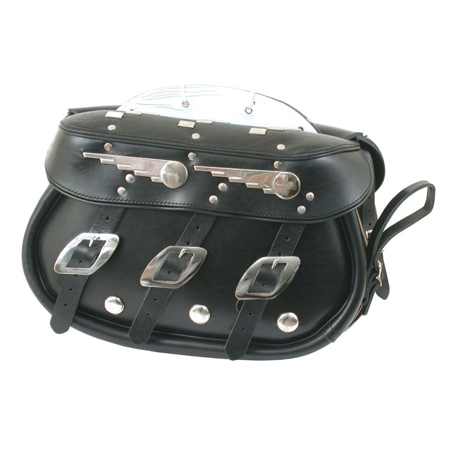 Samwel Speedking Saddlebags, Black – 1936–1957 Rigid Big Twin Models