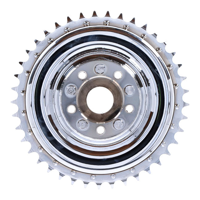 MCS 45" Flathead Rear Brake Drum & Sprocket. Chrome – 45" WL Models