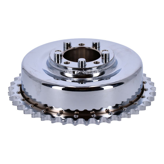 MCS 45" Flathead Rear Brake Drum & Sprocket. Chrome – 45" WL Models