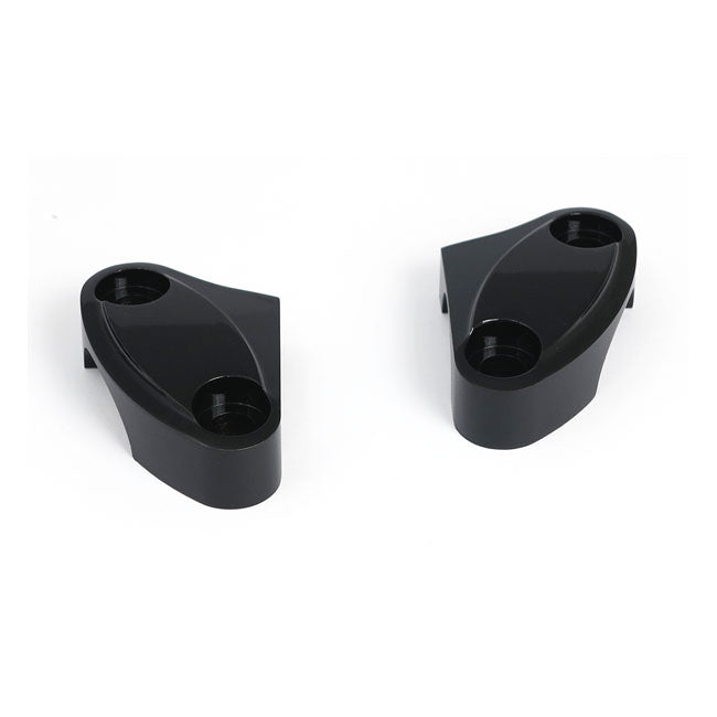 MCS Handlebar Top Clamp Set. Black, Scalloped – 1974–2022 Various Big Twin; XL Sportster…