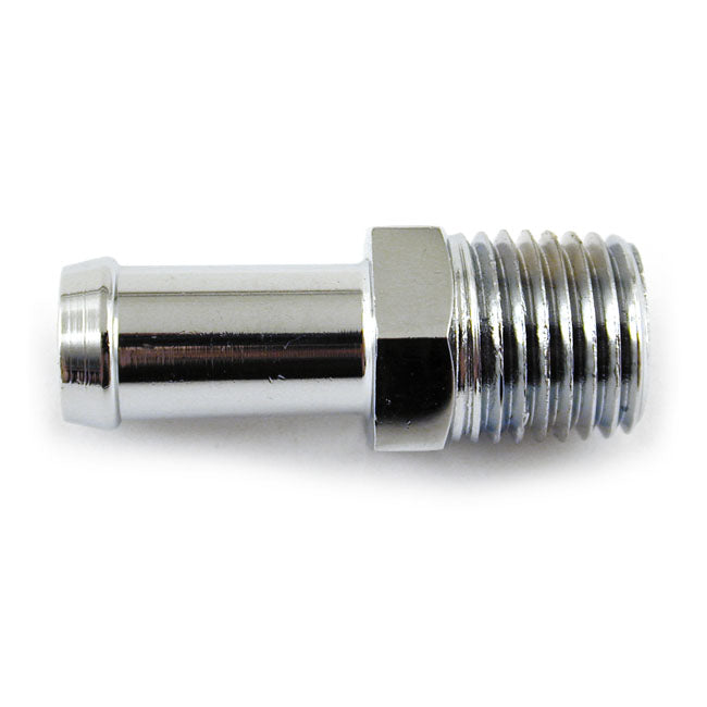 Gardner-Westcott Oil Line Fitting, Straight. 1/4" NPT to 3/8" Hose. Chrome