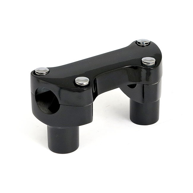 MCS 2" Rise Handlebar Riser Set + Top Clamp with Lip. Black – Most H-D; Triple Trees with 3.5" Center…