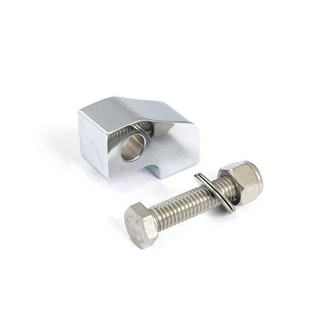 MCS Custom Headlamp Mount Block. Angled. Chrome – Universal