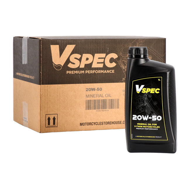 Vspec 20W50 (Mineral) Motor Oil. 1 Liter Bottle – 1984–2017 Big Twin; 1986–2022 XL…