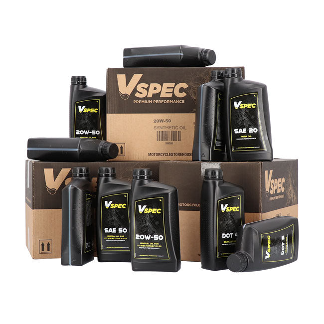 Vspec Primary Chain Case Oil. 1 Liter Bottle – 1965–2026 Big Twin (Excluding Pre-E1984…
