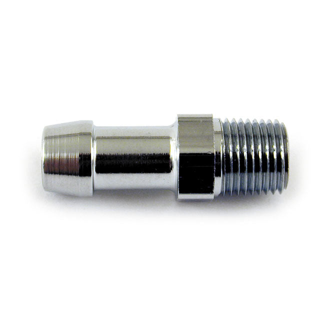 MCS Oil Line Fitting, Straight. 1/8 NPT to 5/16". Chrome – Universal