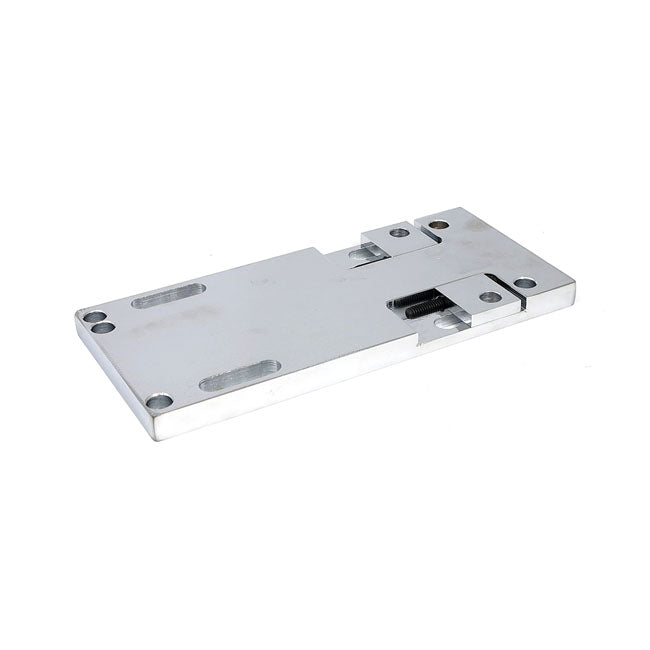 MCS 4-Speed Transmission Mount Plate. Adjustable. Chrome – 1936–1986 4-Speed Big Twin