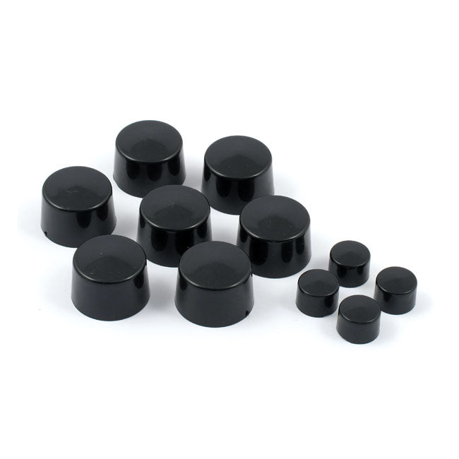 MCS Smoothtopps, Push-on Bolt Cover Set. Black – 2000–2007 Softail; 2000–2007 Dyna…