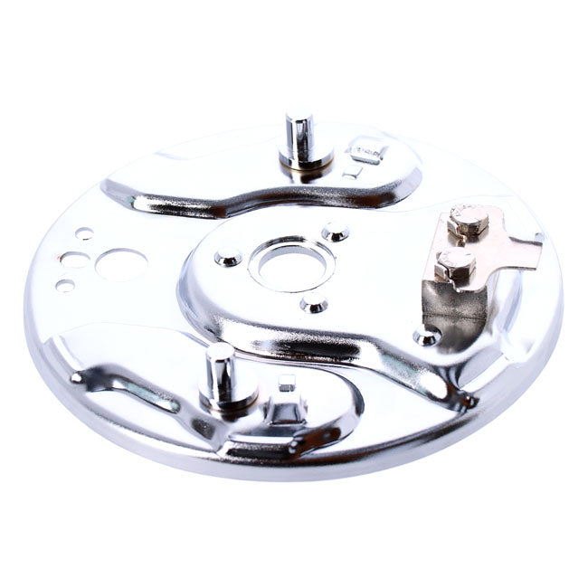 MCS Rear Hydraulic Brake Backing Plate, Chrome – 1958–1962 Big Twin