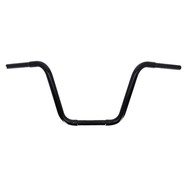 MCS 1-1/4" Buffalo Apehangers, 12" High Black – 1982–2022 H-D with 1" I.D. Risers