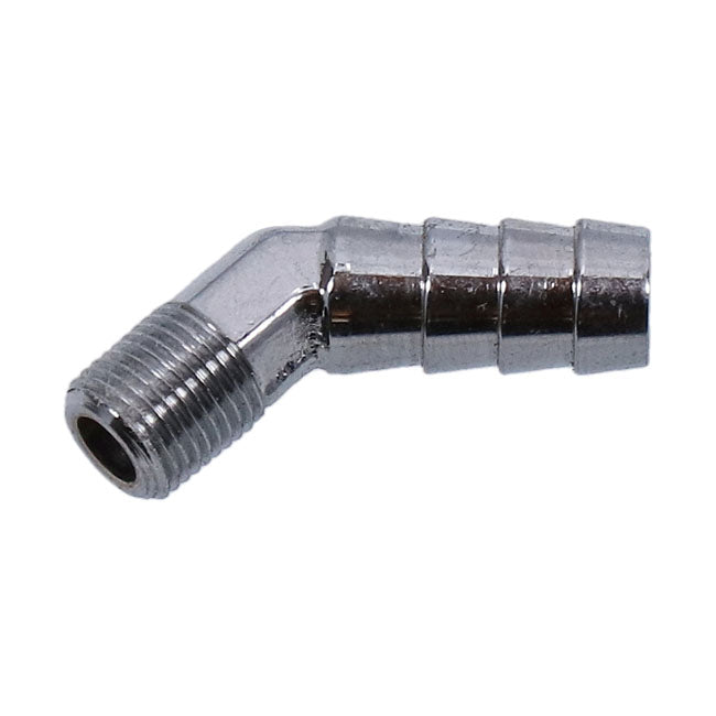 Gardner-Westcott Oil Line Fitting, 45 Degree. 1/8"-27 NPT to 3/8". Chrome