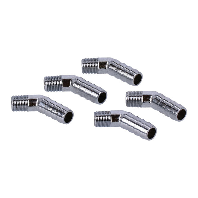 Gardner-Westcott Oil Line Fitting, 45 Degree. 1/8"-27 NPT to 3/8". Chrome