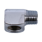Gardner-Westcott Adapter Oil Line Fitting, 90 Degrees. 1/4" NPT. Chrome