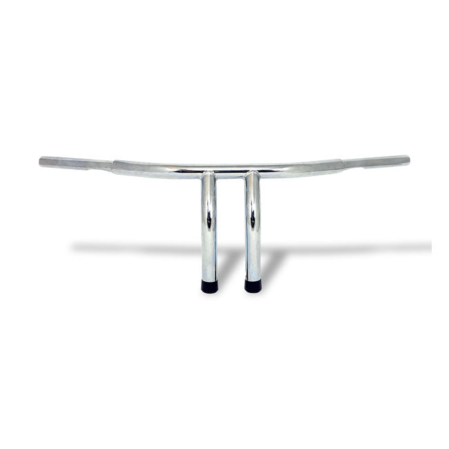 MCS Fat 1-1/4" Tiller Bar, 10" Rise, Chrome – 1982–2022 H-D with 3-1/2" Mount Bolt…