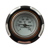 MCS Billet Oil Cooler, with Temperature Gauge. Black – Many Stock & Custom Applications
