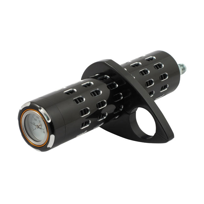MCS Billet Oil Cooler, with Temperature Gauge. Black – Many Stock & Custom Applications
