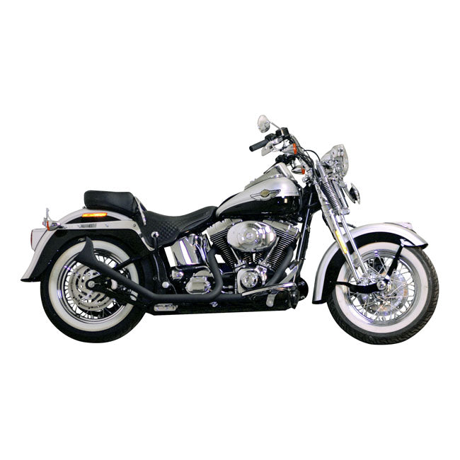 Paughco Side by Side Upswept Fishtails Exhaust. Black – 2000–2017 Softail