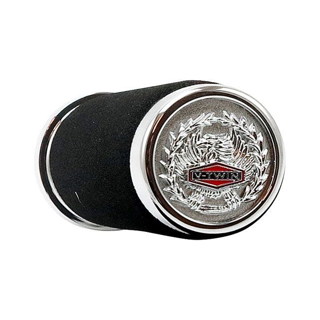 MCS Handlebar Grip Set, Cushion with Eagle End Caps – 1974–2024 H-D with 1" Diameter Grip Area