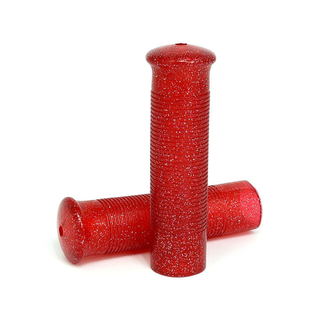 MCS Anderson 1" Grips Glitter Red – 1974–2025 H-D with 1" Diameter Grip Area